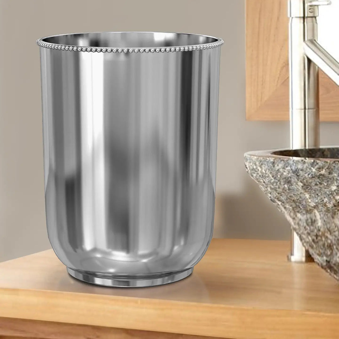 7 Qt Stainless Steel Bathroom Wastebasket | Rust-Resistant Trash Bin
