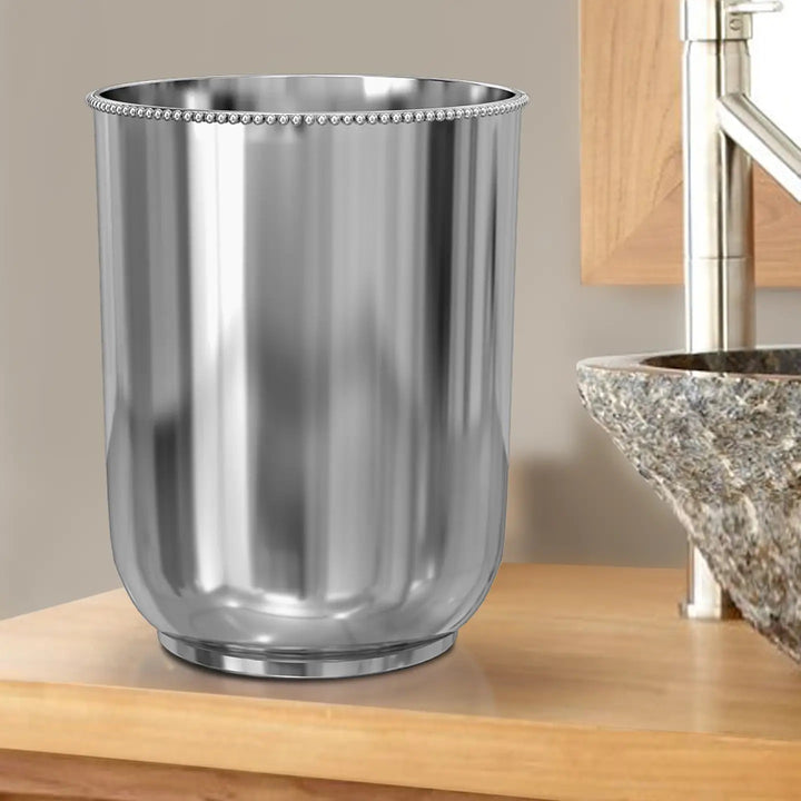 7 Qt Stainless Steel Bathroom Wastebasket | Rust-Resistant Trash Bin