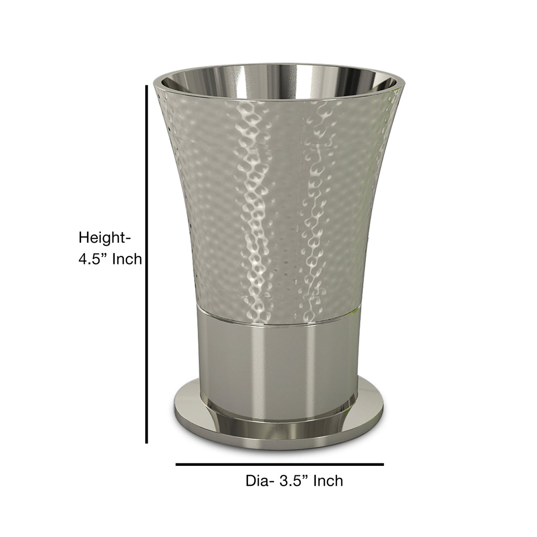 Stainless Steel Bathroom Tumbler Cup | Decorative Rinse Cup,Drinking Glass,Toothbrush & Makeup Brush Holder for Vanity Countertops,Sink & Desk | Shiny