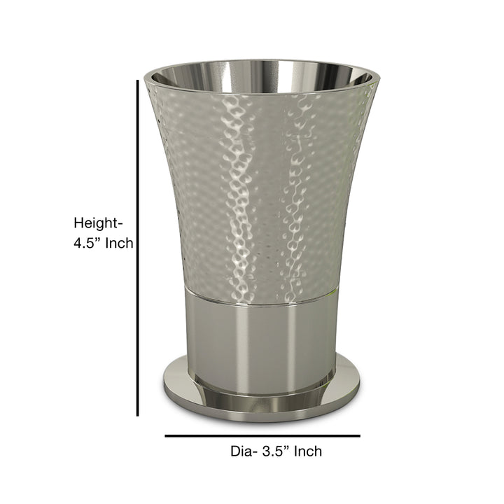 Stainless Steel Bathroom Tumbler Cup | Decorative Rinse Cup,Drinking Glass,Toothbrush & Makeup Brush Holder for Vanity Countertops,Sink & Desk | Shiny