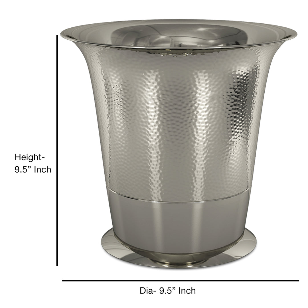 Stainless Steel Wastebasket, 7Qt, Shinny Nickel Finish