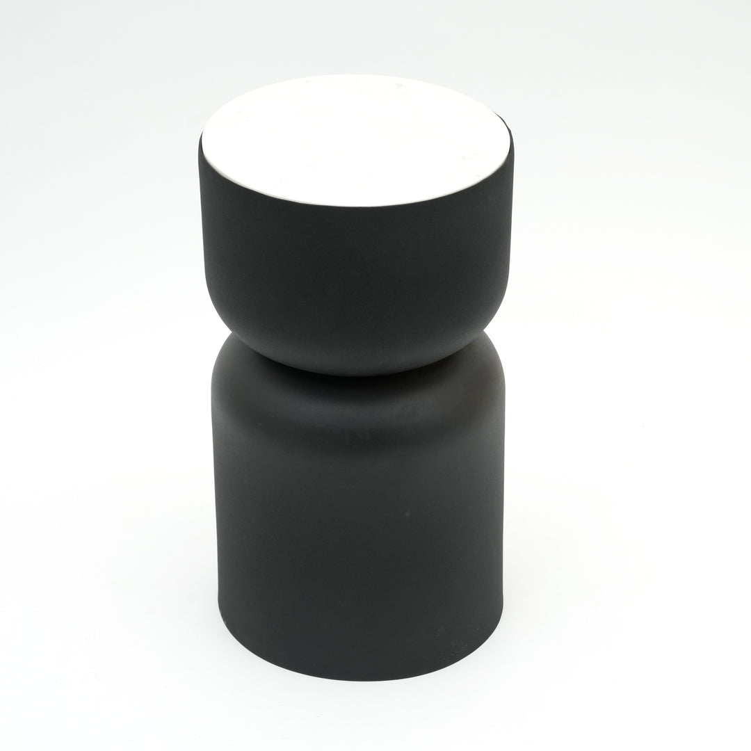 White Marble Side Table | Black Metal Frame | Modern End Table | Stylish Living Room Accent