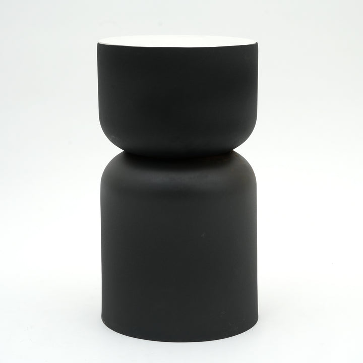 White Marble Side Table | Black Metal Frame | Modern End Table | Stylish Living Room Accent