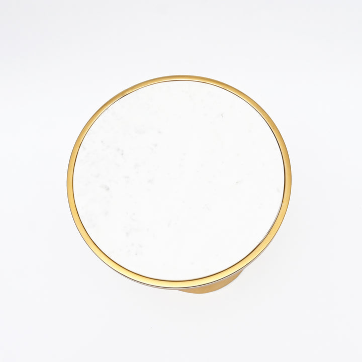 White Marble Side Table | Gold Metal Frame | Modern End Table | Home Decor Accent