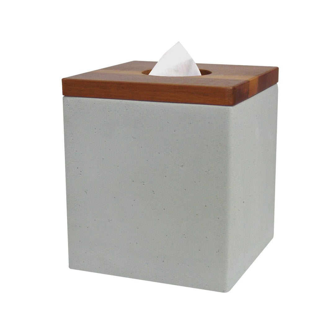 Boutique Tissue Box Cover | Marble Square Facial Tissue Box Holder for Bathroom Vanity Countertops | Stone Finish