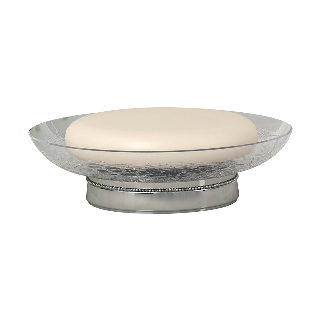 Soap Dish for Bathroom Counter,Shower & Kitchen | Clear Glass With Crackle Finish