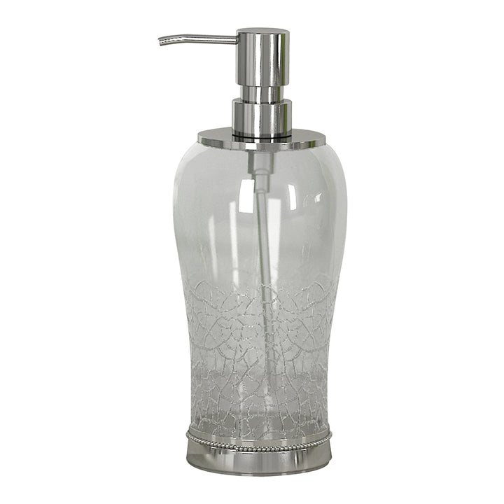 Glass Liquid Soap Dispenser Pump Bottle | Bathroom Vanity & Kitchen Sink,Holds Soap,Lotion & Sanitizer | Crackle Glass