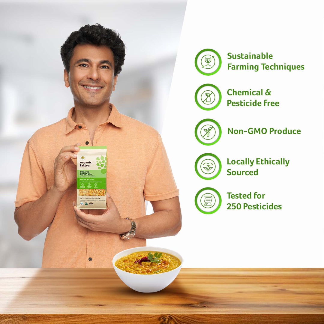 Organic Chana Dal 4 lbs Pack of 6