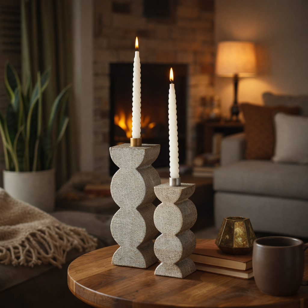 Candle Holder | Decorative Wooden Candle Stand | Elegant Home Décor Accent