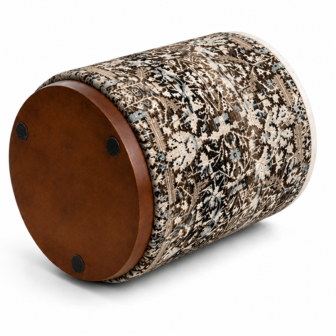 Marble Top Drum Ottoman | 11.5 x 11.5 x 20" |  Accent Stool