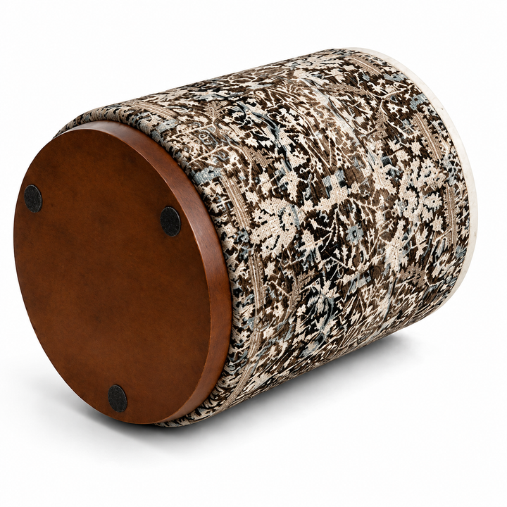Marble Top Drum Ottoman | 11.5 x 11.5 x 20" |  Accent Stool