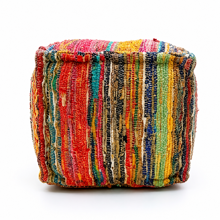 Pouf Ottoman, 20x20x14" Handmade Floor Cushion Puff Seat