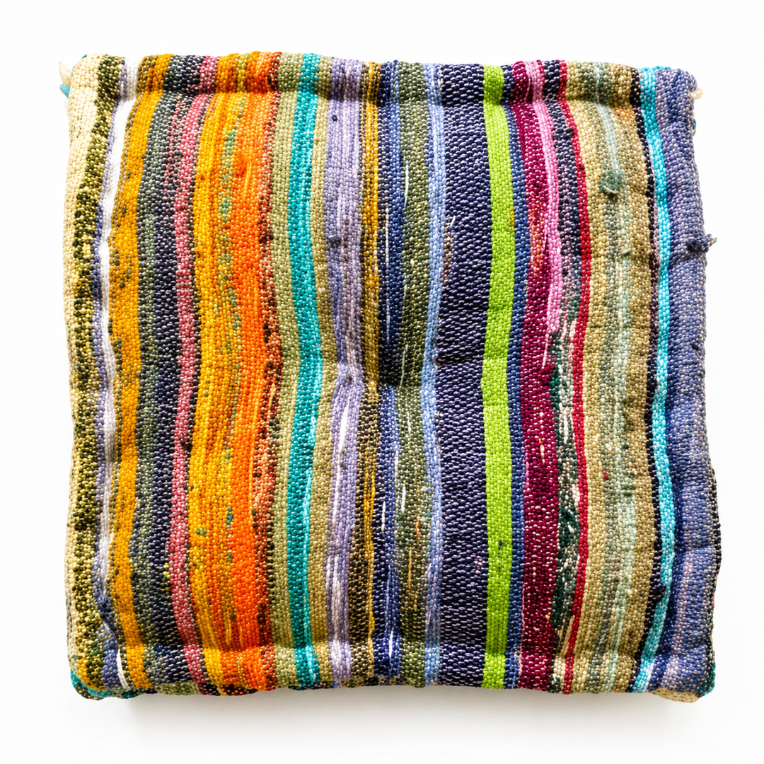 Handmade Square Floor Pillow, 16x16" Floor Cushion Puff Seat