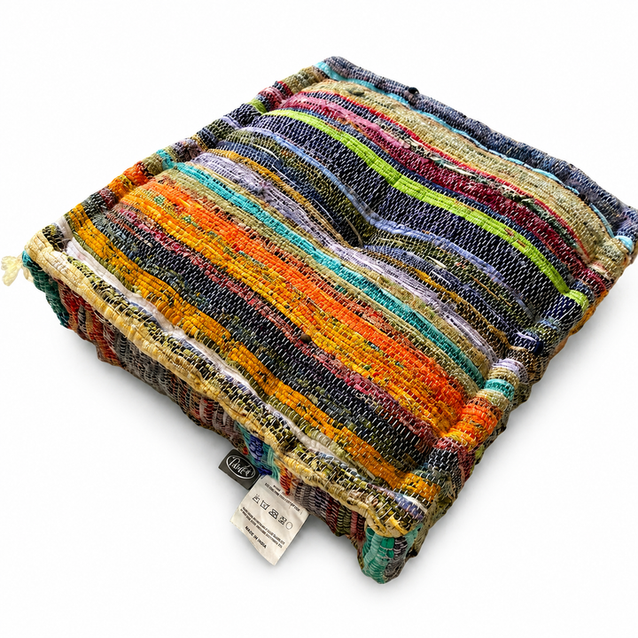 Handmade Square Floor Pillow, 16x16" Floor Cushion Puff Seat