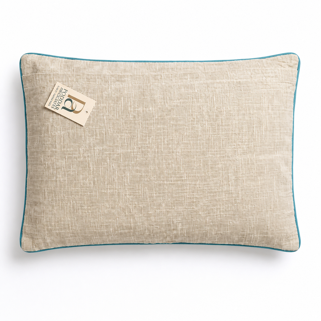 Embroidered Peacock Decorative Pillow with Filler, 16x24x6"