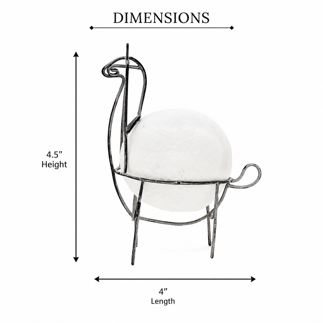 Eco Mix Elephant & Llama Sculpture with Metal Feet | Sustainable Decor