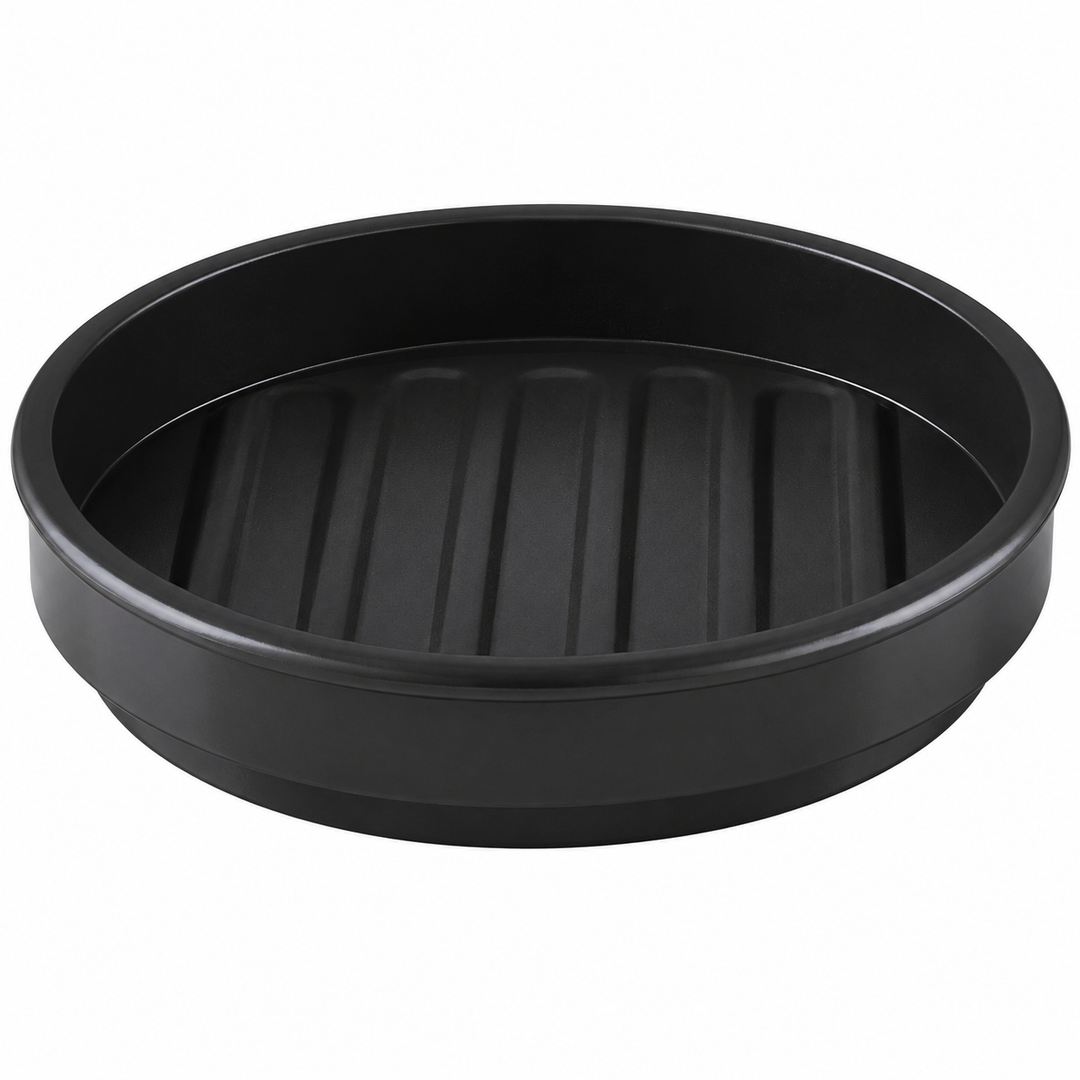 Stainless Steel Soap Dish, 5" x 5" x 1.5", Black Powder-Coated Finish, Rust-Resistant Bathroom Soap Holder