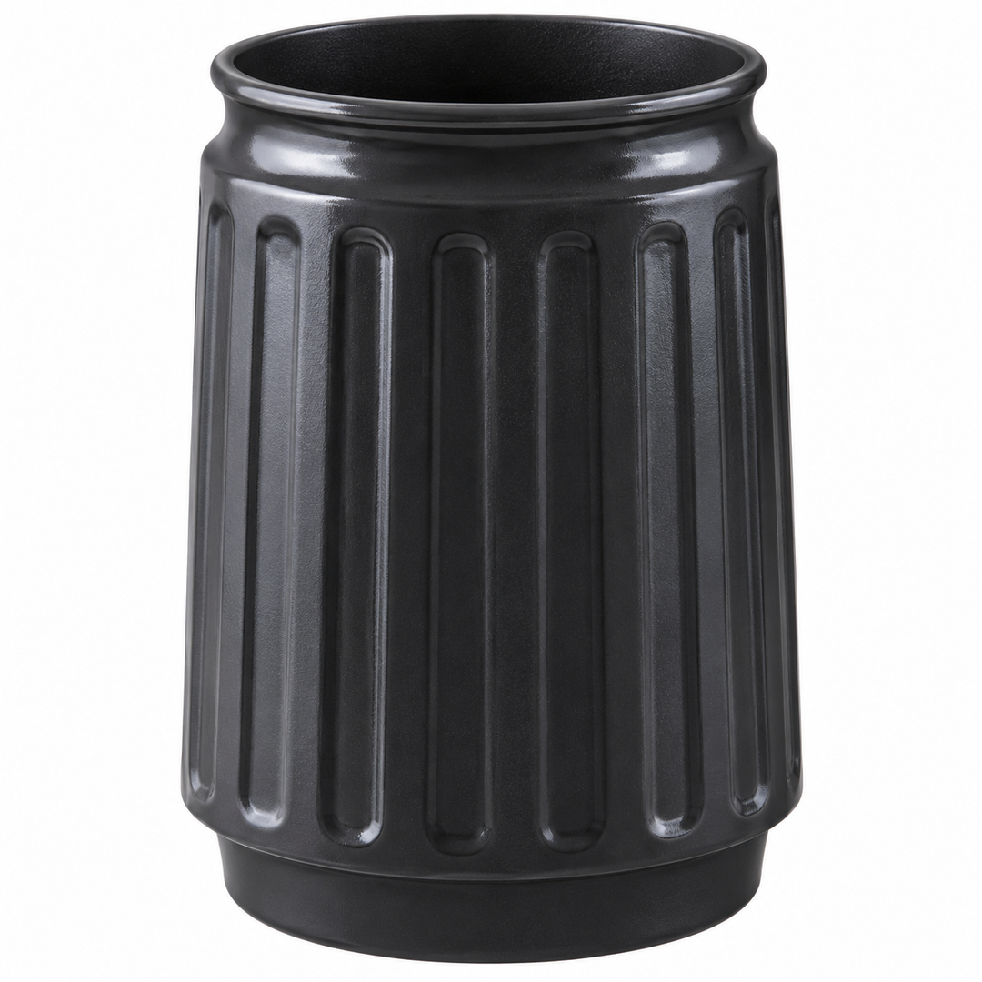 Stainless Steel Bathroom Tumbler Cup, 3" x 3" x 5", Black Powder-Coated Finish, Rust-Resistant Bathroom Cup for Toothbrushes, Rinsing & Vanity Organization