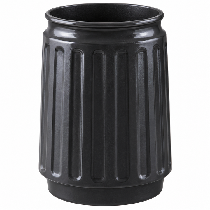 Stainless Steel Bathroom Tumbler Cup, 3" x 3" x 5", Black Powder-Coated Finish, Rust-Resistant Bathroom Cup for Toothbrushes, Rinsing & Vanity Organization