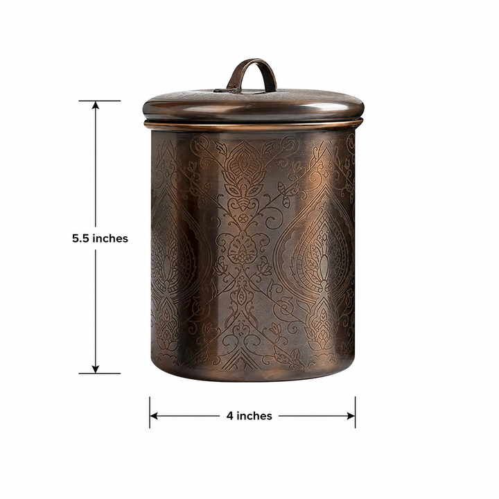 Etached Stainless Steel Canister with Rubber Seal Lid | Antique Copper Finish |  Beautiful Food Storage Container for Kitchen Counter, Tea, Sugar, Coffee, Caddy, Flour Canister