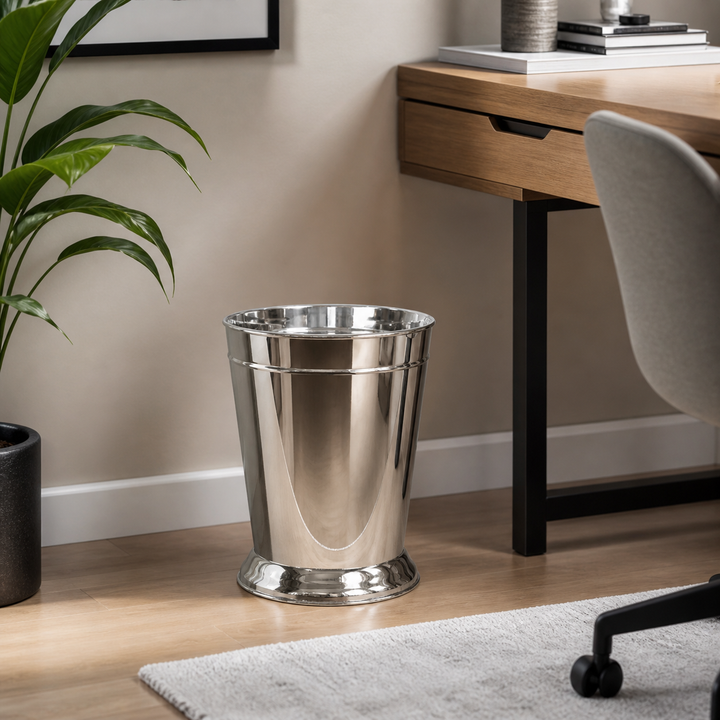 Polished Stainless Steel Wastebasket, 9Qt