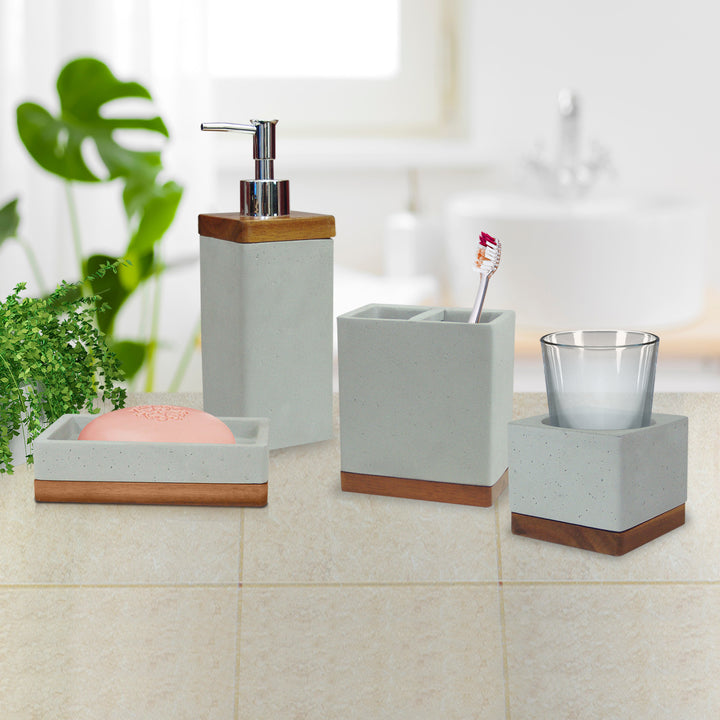Liquid Soap Dispenser Pump Bottle | Bathroom Vanity & Kitchen Sink,Holds Soap,Lotion & Sanitizer | Stone