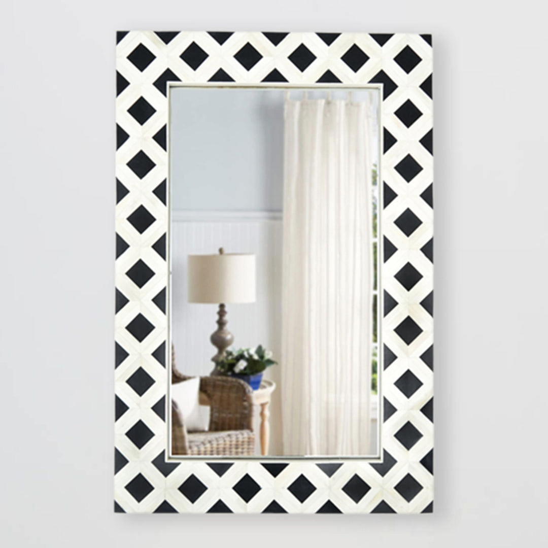 Mosaic Bone & Resin Inlay Reqtangular Mirror Frame