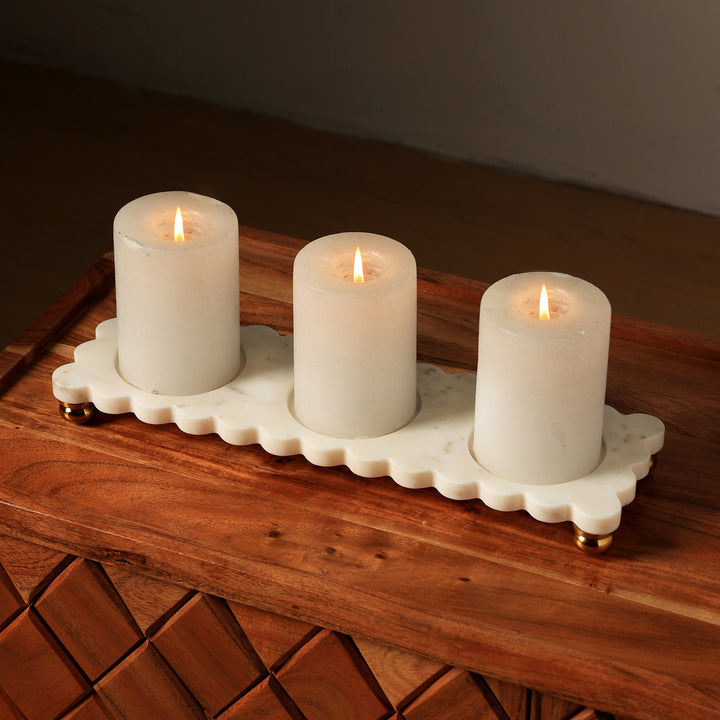 Marble 3 Candles Holder