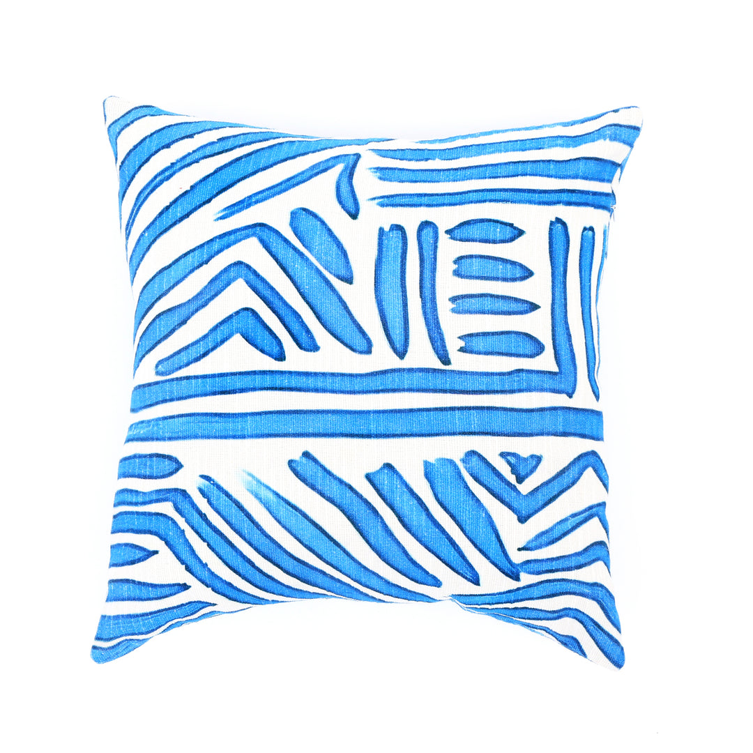 Coastal Zen Printed Pillow-Blue & White 18"X18"