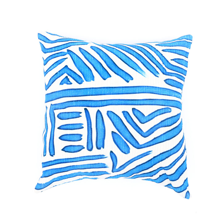 Coastal Zen Printed Pillow-Blue & White 18"X18"