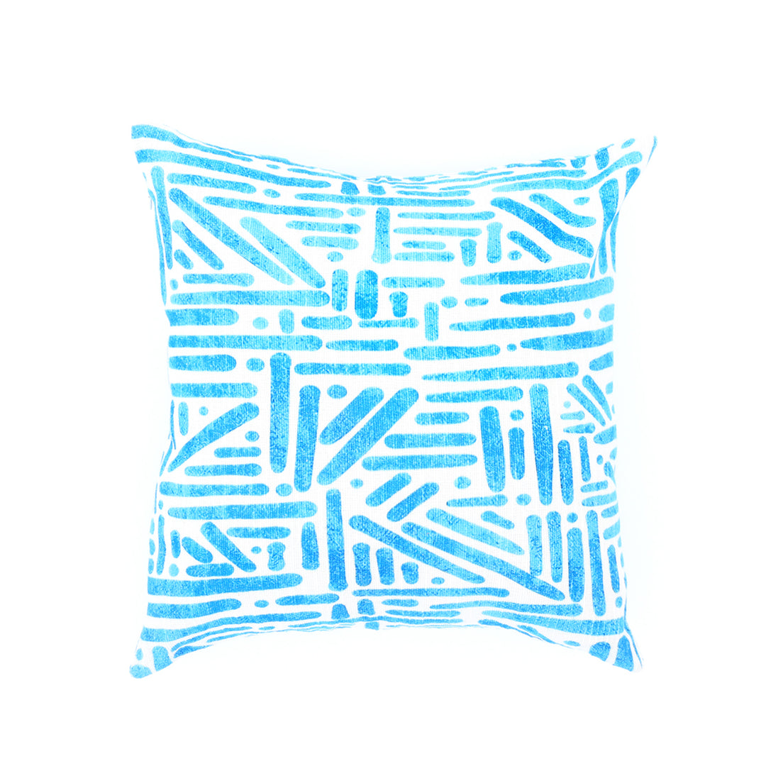 Seafoam Illusions Printed Pillow-Blue & White 18"X18"