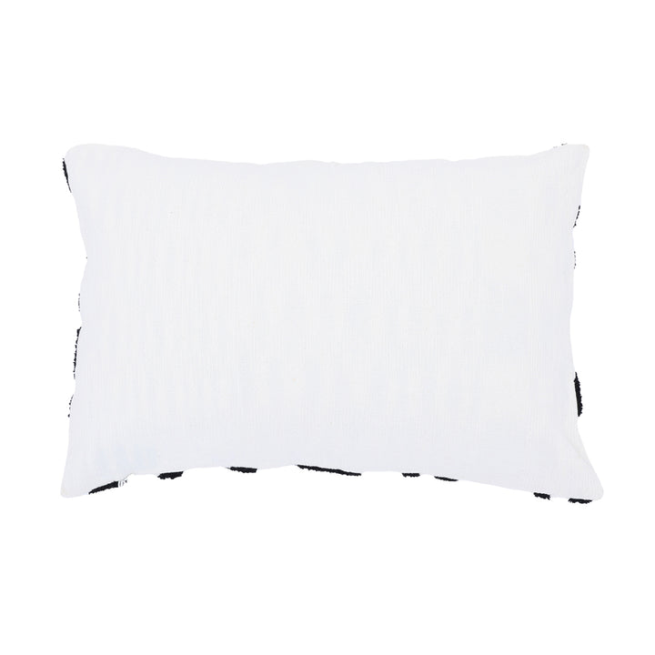 Abstract Tufted Cotton Lumbar Pillow 24"X16"(With Filler)