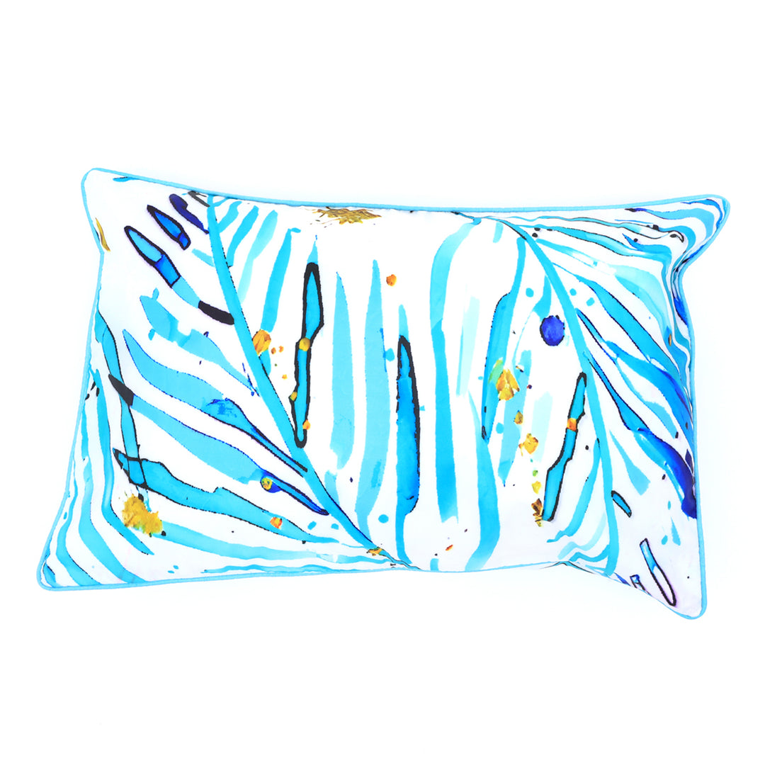 Coastal Breeze Leaf Printed Pillow 24"X16"(With Filler)