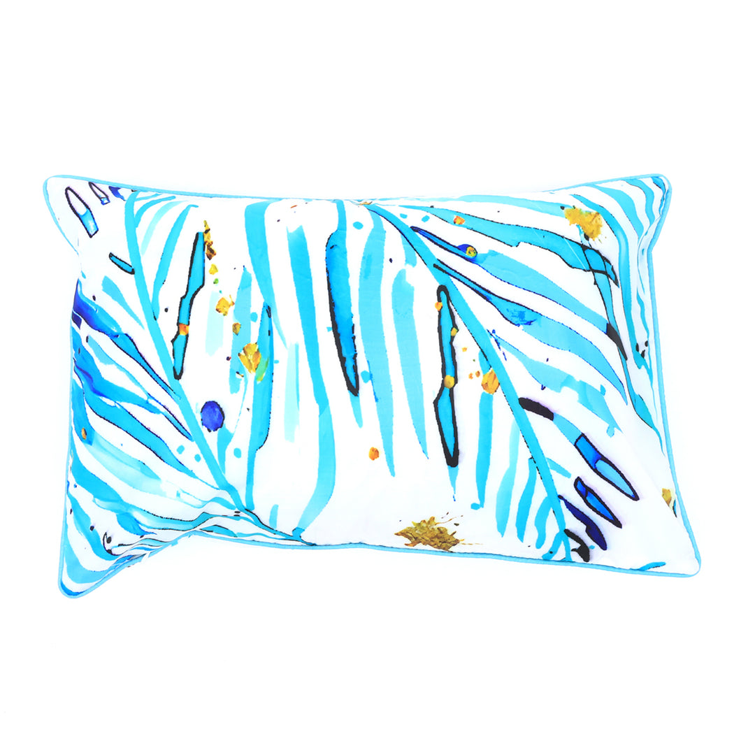 Coastal Breeze Leaf Printed Pillow 24"X16"(With Filler)