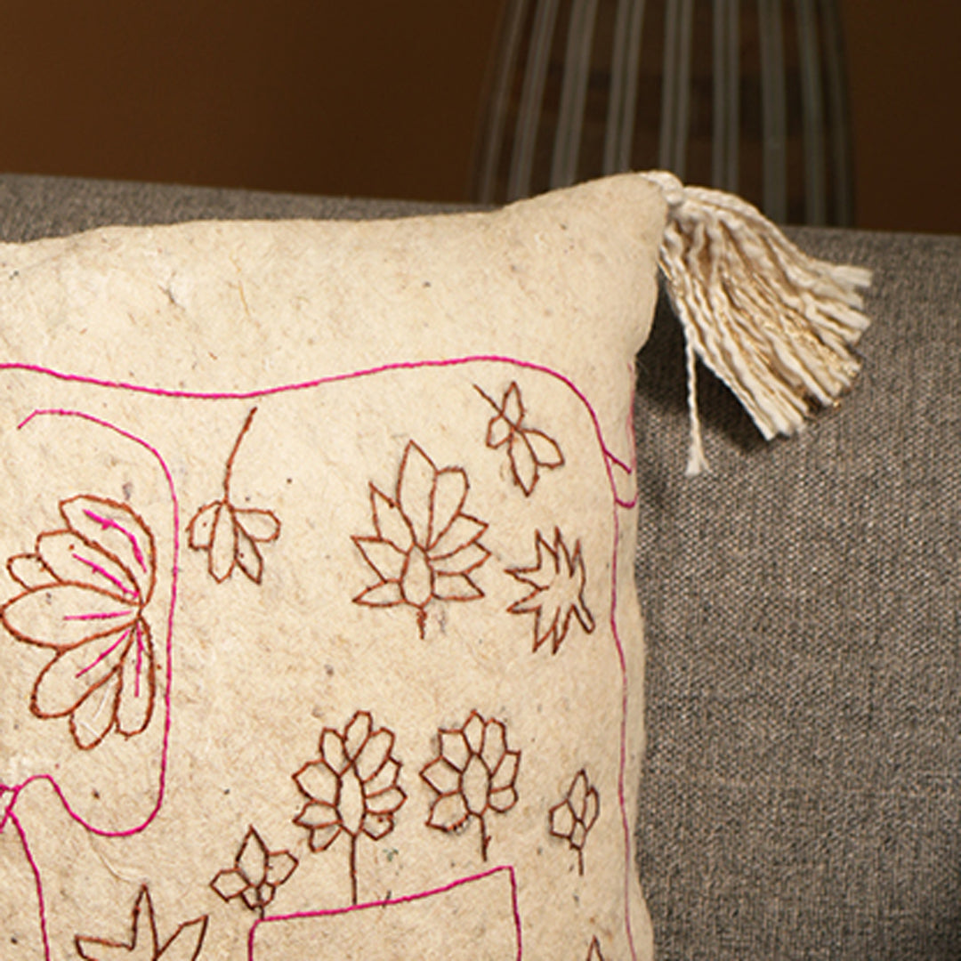 100% Wool Embroidery Cushion