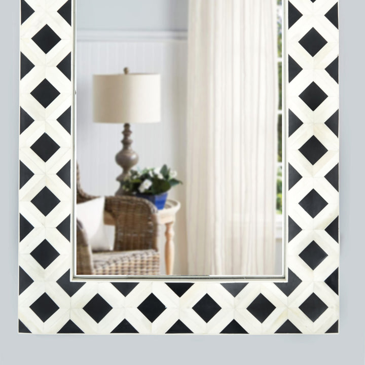 Mosaic Bone & Resin Inlay Reqtangular Mirror Frame