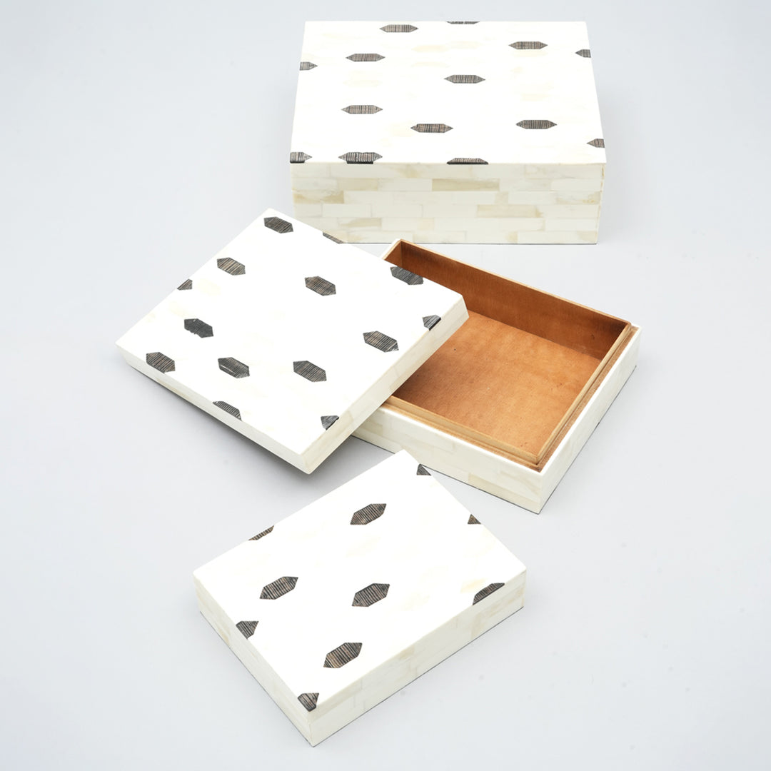 Set of 3 - Geometric Pattern Box