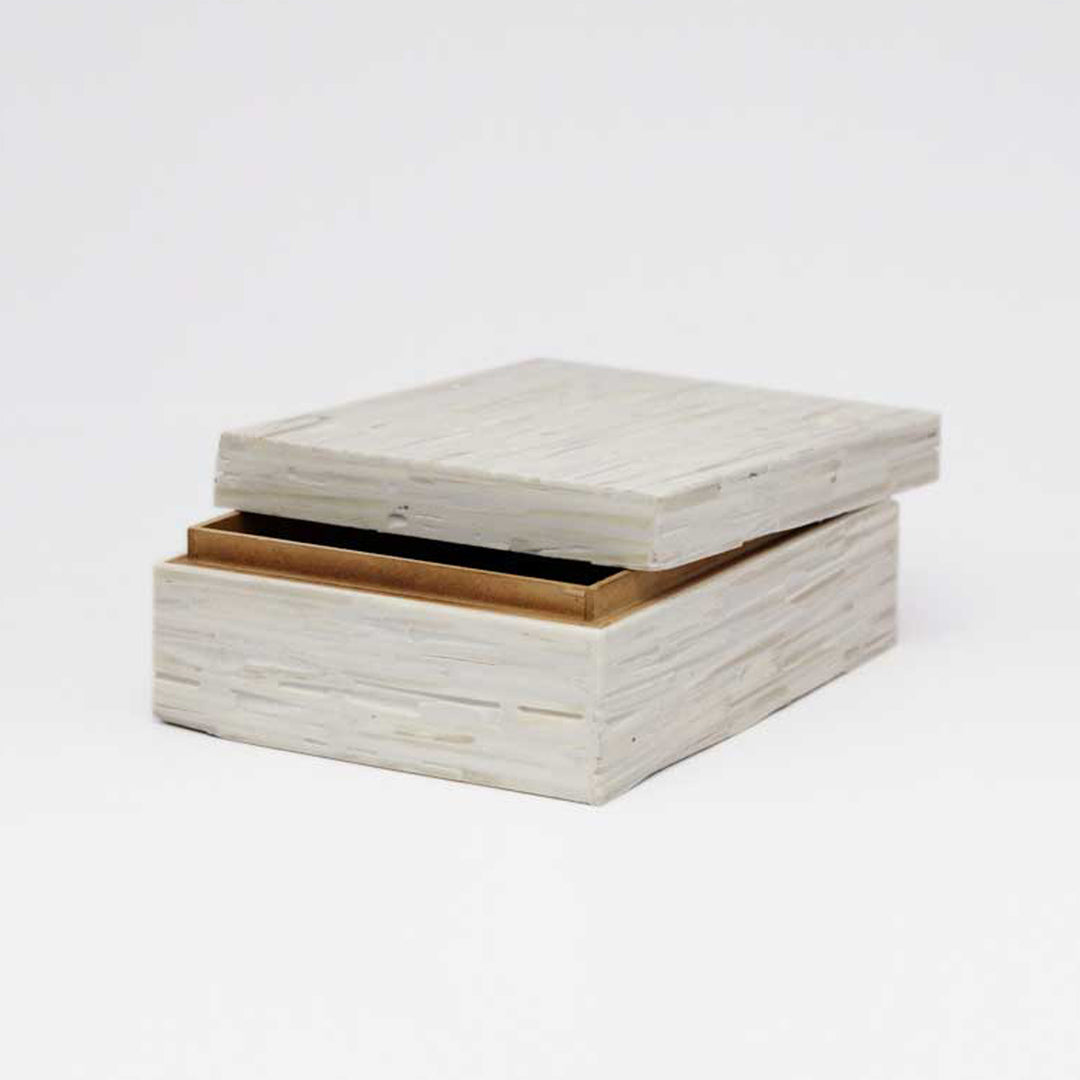 Chiseled Jewelry Box/Ivory Bone