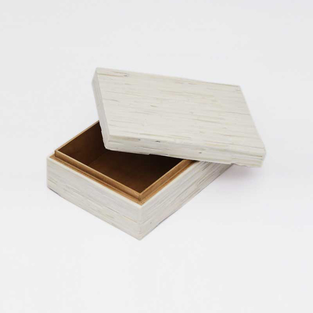 Chiseled Jewelry Box/Ivory Bone