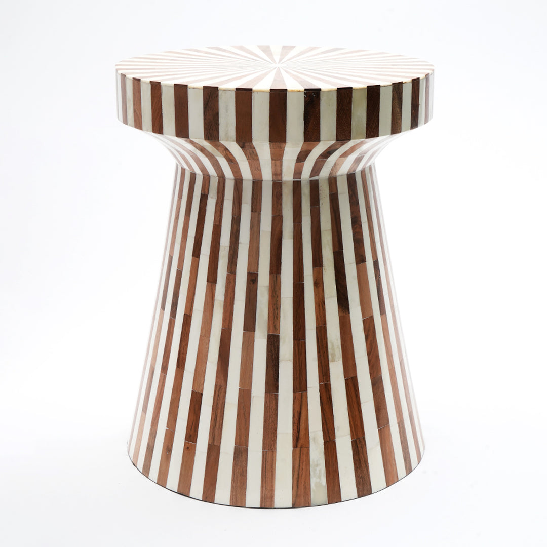 Drum Shape Line Pattern Stool