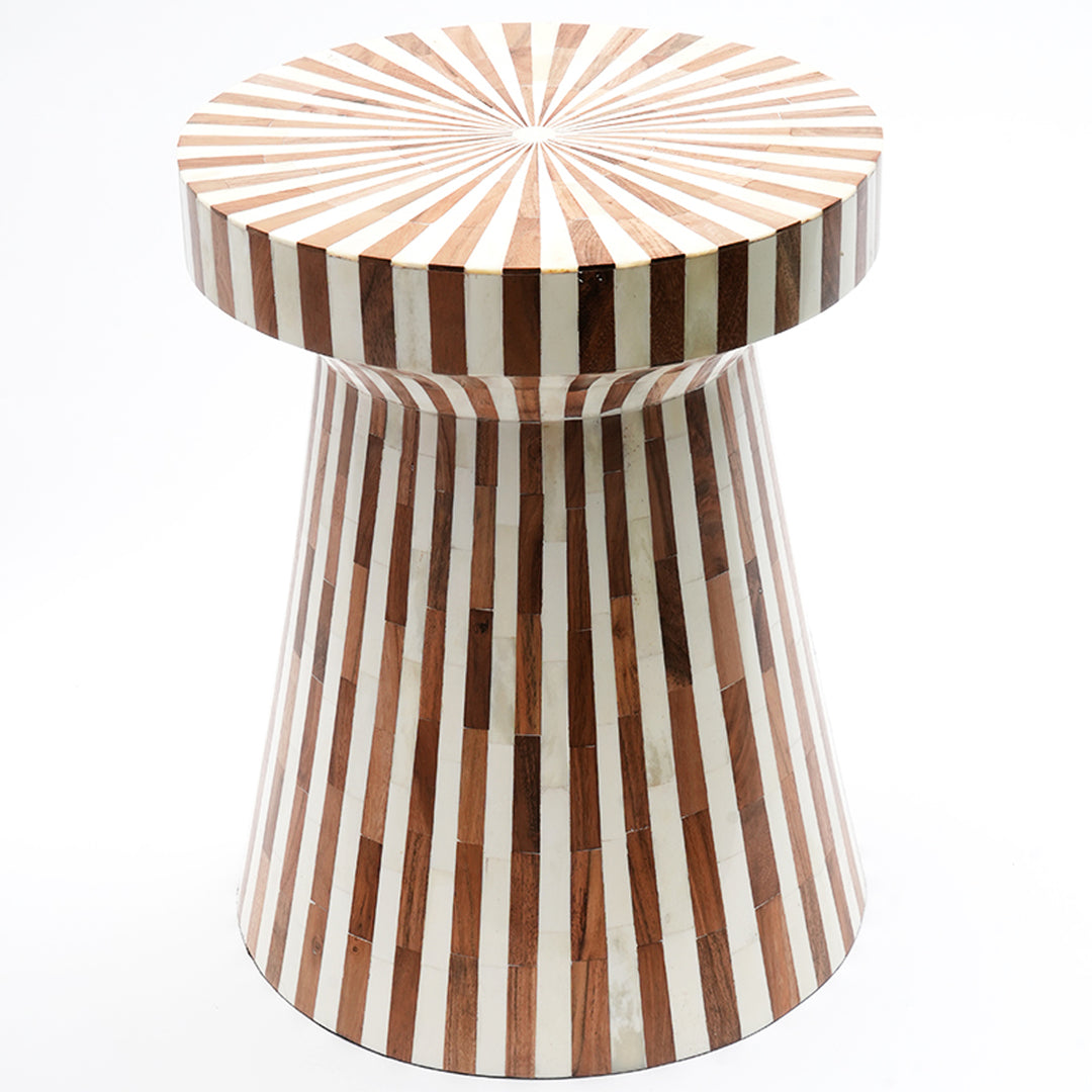 Drum Shape Line Pattern Stool