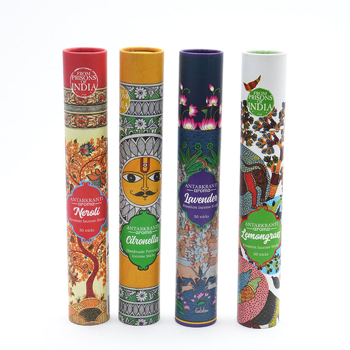 Sacred Life Incense Sticks - Value For Price Combo Pack (4 Assorted Fragrances) Variant: Citronella, Neroli, Lemongrass, Lavender