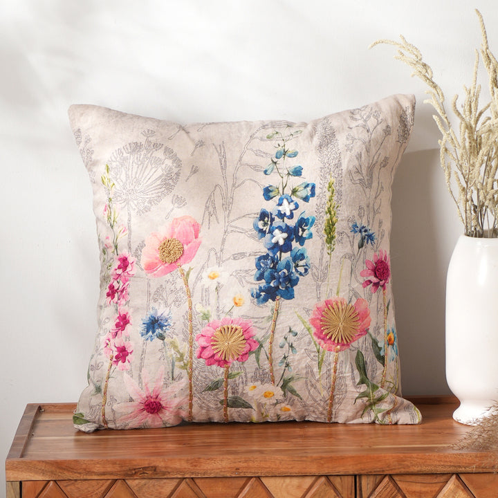 Printed Embroidered Cushion