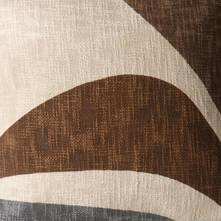 Abstract Printed Pillow-Brown & Grey18"X18"(With Filler)