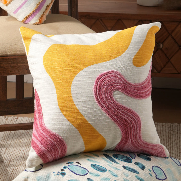 Modvibe Printed & Embroidered Pillow 18"X18"(With Filler)