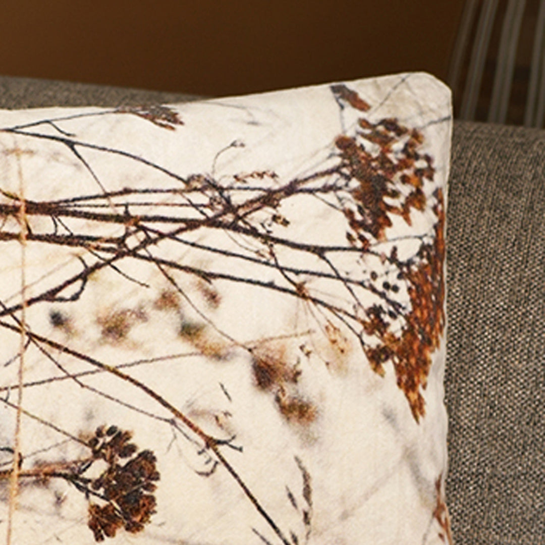 Velvet Printed Cushion (Beige)