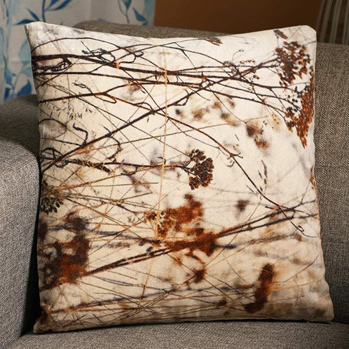 Velvet Printed Cushion (Beige)