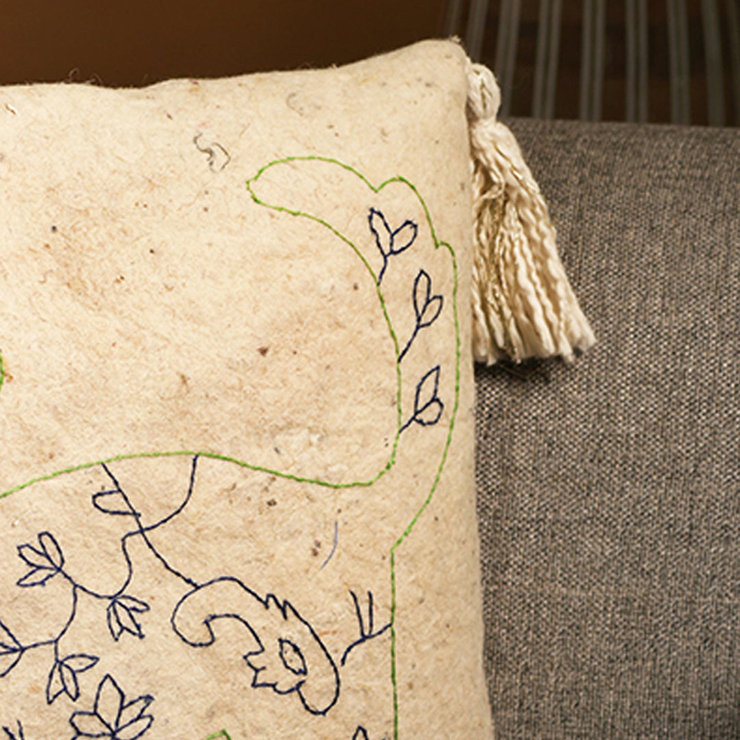 100% Wool Embroidery Cushion