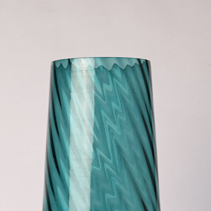 Blue Optic Vase With Base