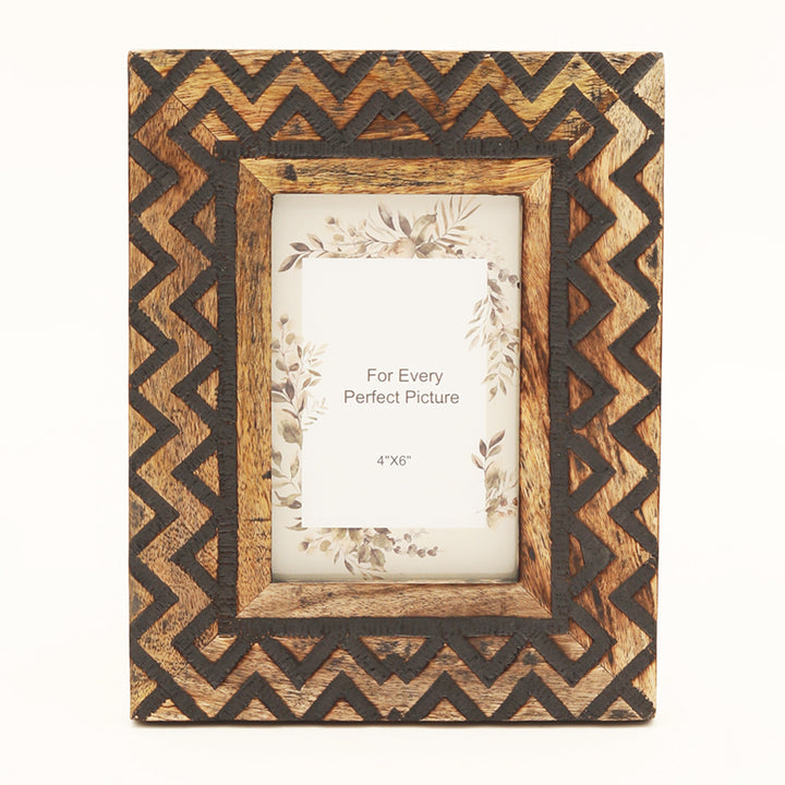 Carving Photo Frame 4'' X 6'' - Mango Wood